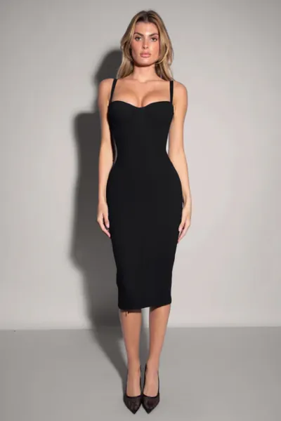 Seamed Lushy Midi Dress 